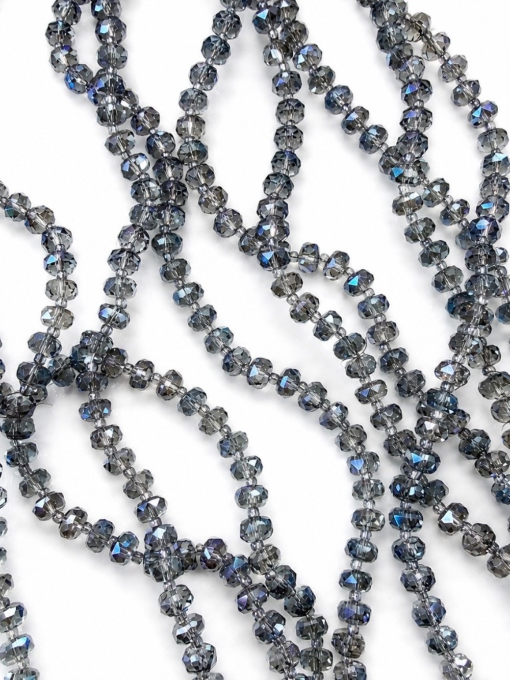 Beautiful cornflower blue electroplated glass bead strand